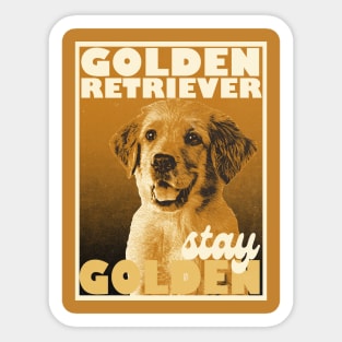 Retro Golden Retriever Sticker